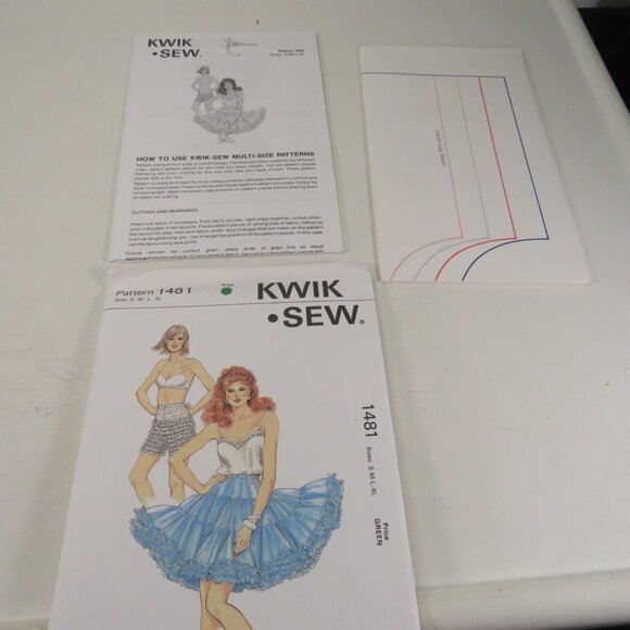 Kwik Sew 1481 Clothing Pattern DANCE petticoat, underskirt & panties UNCUT - Picture 3 of 6